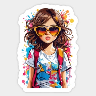 Back to school. High school student Sticker